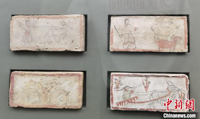 圖為嘉峪關長城博物館館藏文物魏晉墓彩繪畫像磚中豐富多彩的古代農牧業(yè)生產活動。(資料圖) 丁思 攝