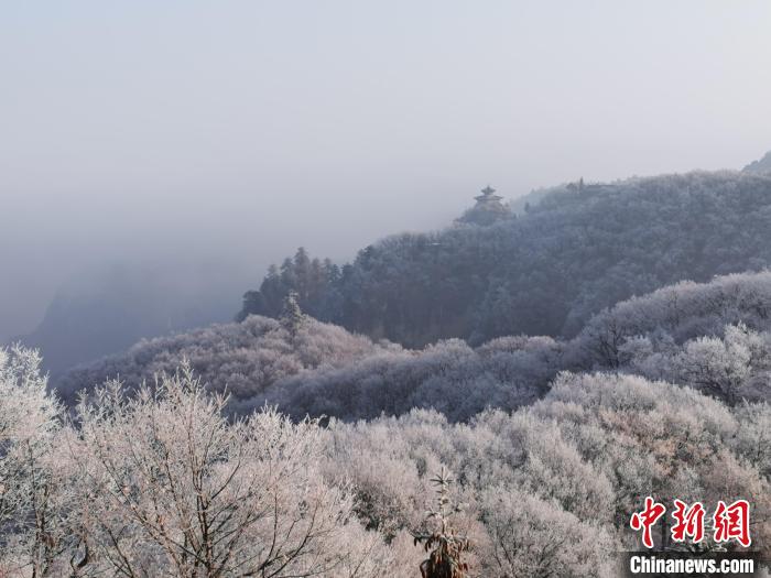 圖為連綿山脈，皆是白色。　徐振華 攝
