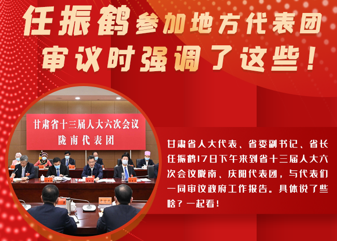 【2022甘肅兩會·圖解】任振鶴參加地方代表團審議時強調(diào)了這些！
