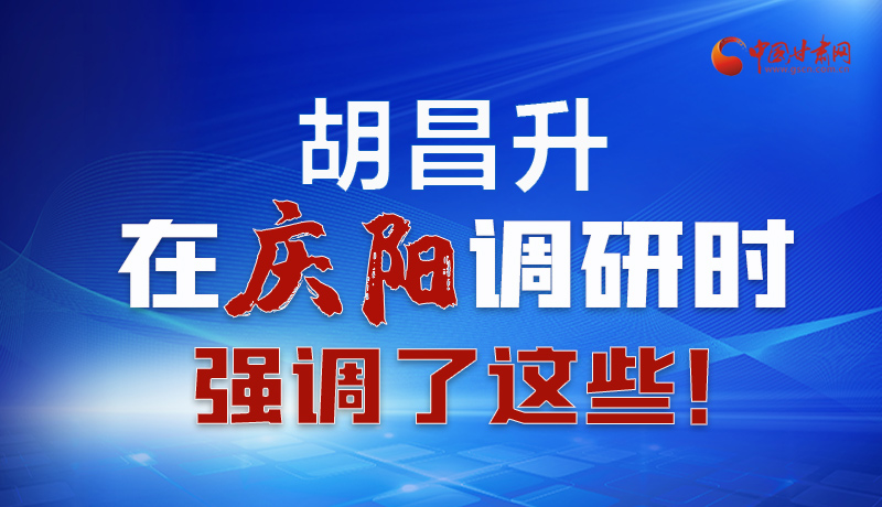 圖解|胡昌升在慶陽調(diào)研時(shí)強(qiáng)調(diào)了這些！