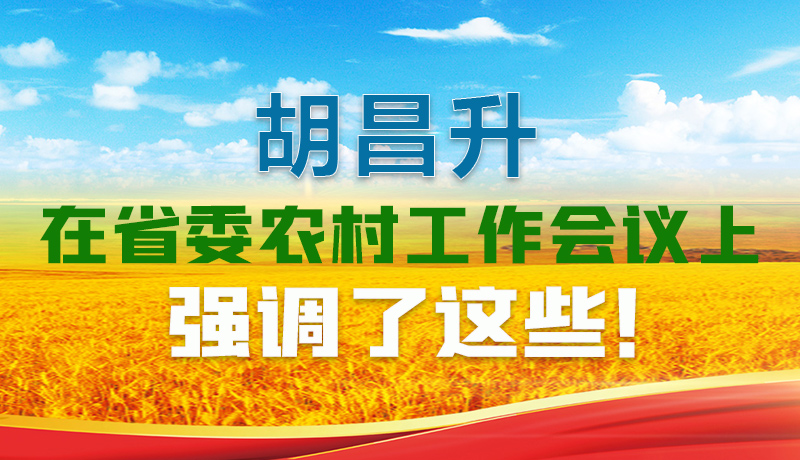  圖解|胡昌升在省委農(nóng)村工作會(huì)議上強(qiáng)調(diào)了這些！