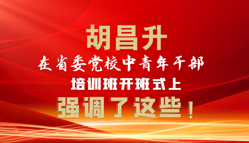 圖解|胡昌升在省委黨校中青年干部培訓(xùn)班開班式上強調(diào)了這些！