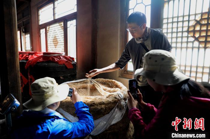 圖為青稞酒文化展示。　薛蒂 攝