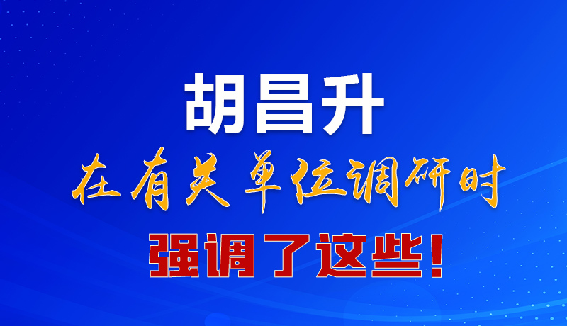 圖解|胡昌升在有關(guān)單位調(diào)研時(shí)強(qiáng)調(diào)了這些！