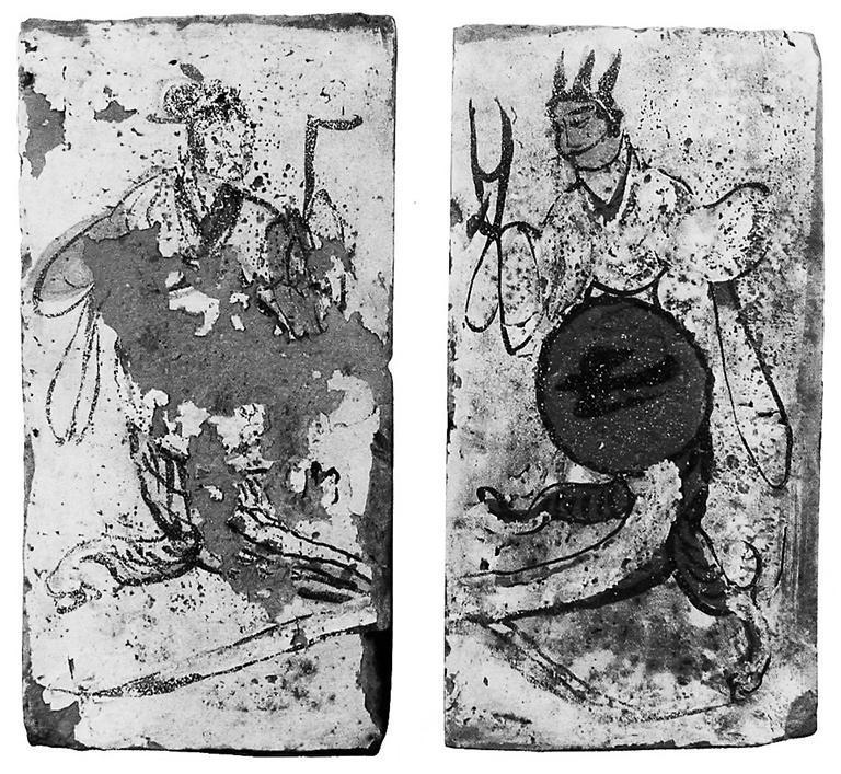 高臺縣博物館藏魏晉墓出土的女媧、伏羲畫像磚