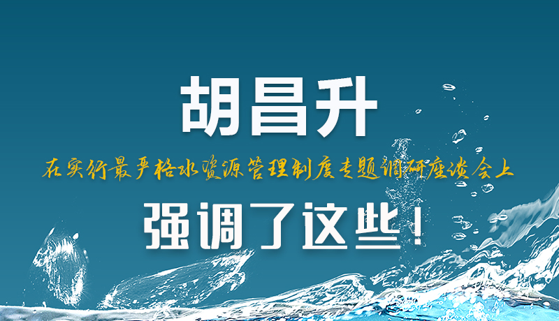 圖解|胡昌升在實行最嚴格水資源管理制度專題調研座談會上強調了這些！